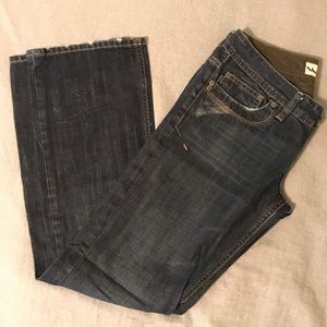Dark wash wide leg jeans